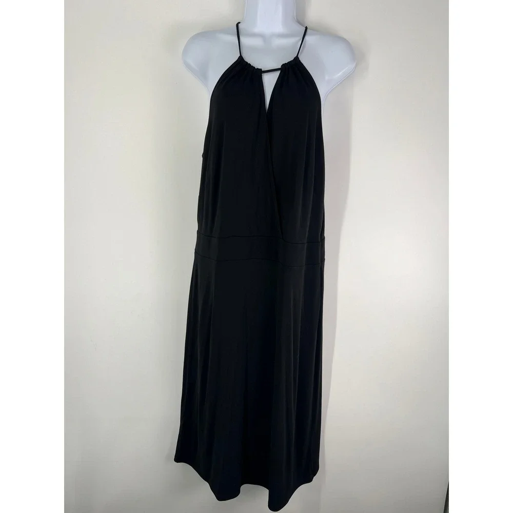 LOFT Black Halter Midi Dress - Picture 1 of 12